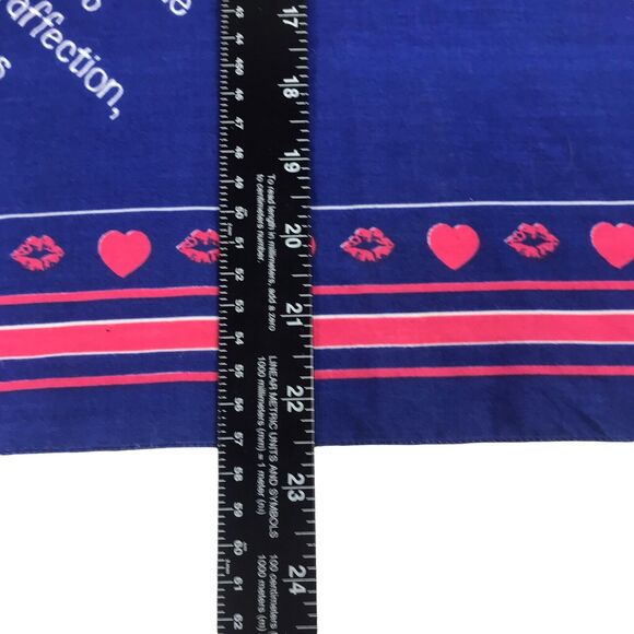 vintage bandana Kiss And Hearts Navy Blue And Pink RN‎ 13960 main image 7